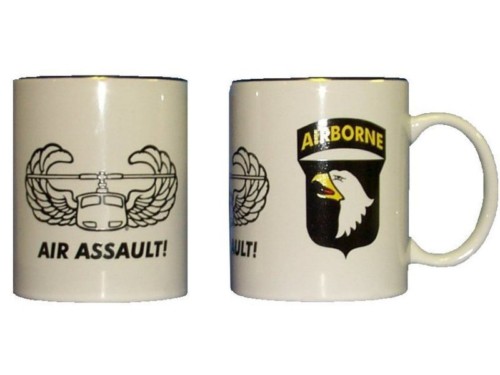 US Army Emaille Tasse Kaffeetasse Coffee Mug Enamel 101st Airborne D-Day WWII OD 