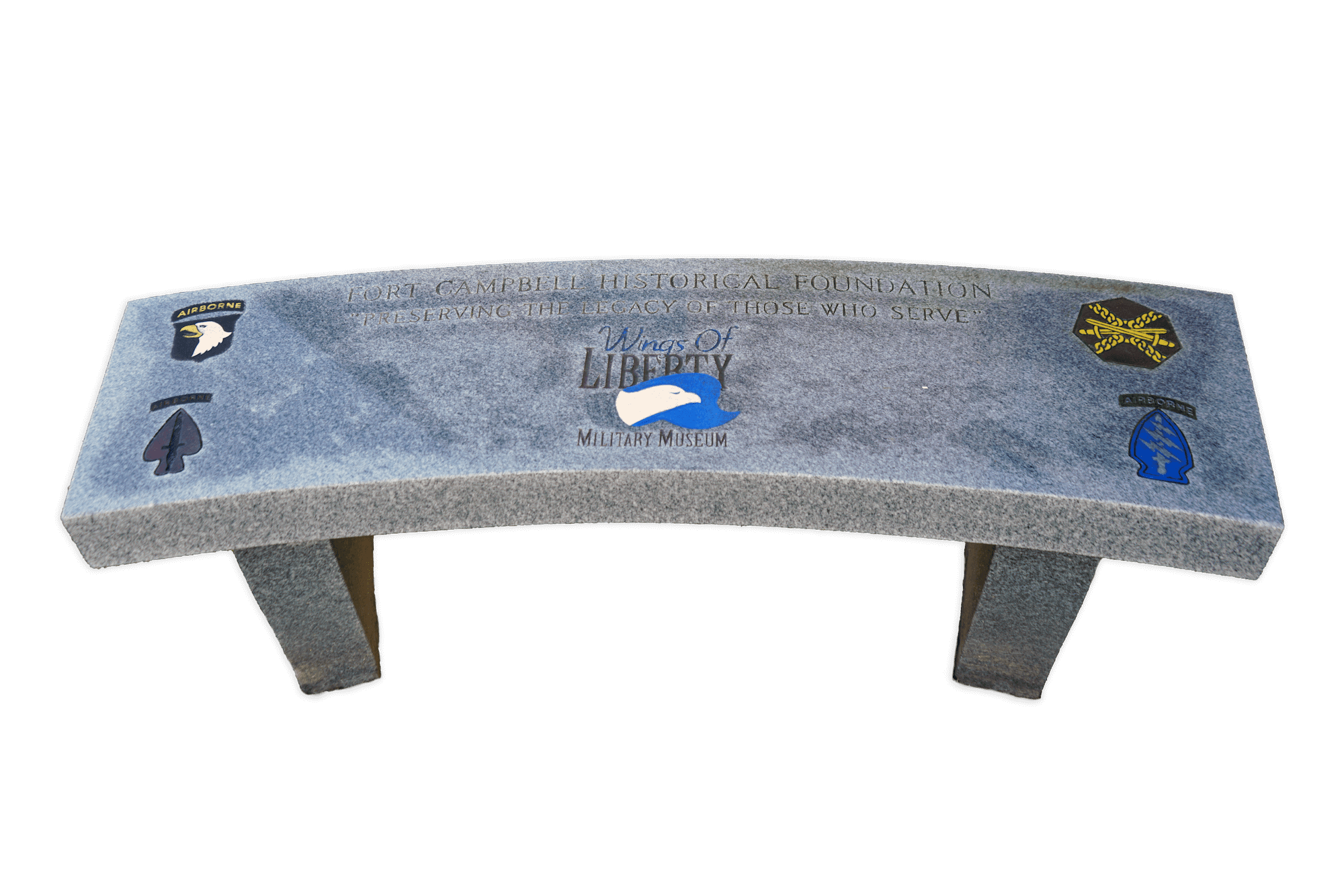 Wings of Liberty commemorative bench. Fort Campbell in KY